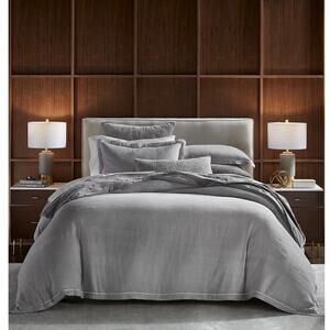Hotel Collection Linen Full Queen Comforter Set Gray 3 Pc Luxury Bedding NEW
